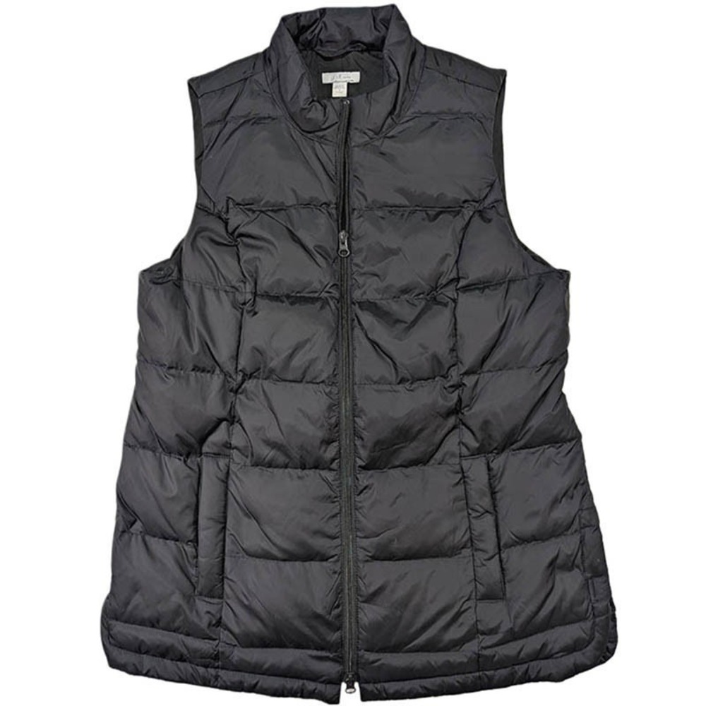 J Jill Down Puffer Vest Womens S Petite Black Gorpcore Utility Athleisure